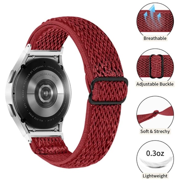 Samsung Galaxy Watch 5 / 5 Pro / 4 nylon urrem - Rød Red