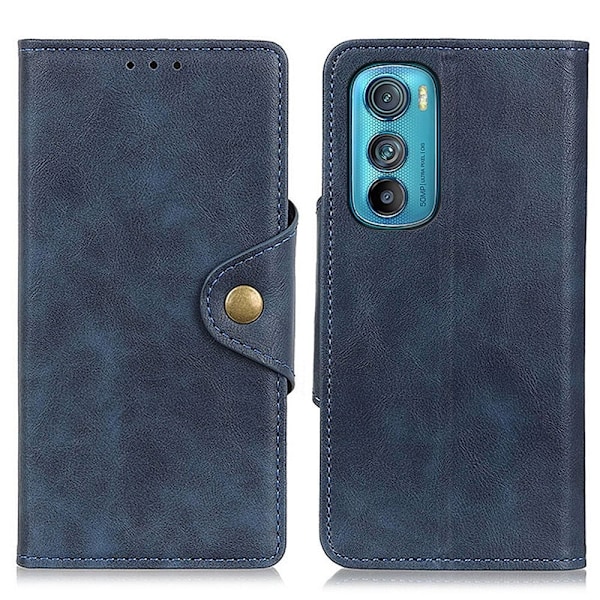 Alpha Motorola Edge 30 læder flip etui - Blå Blue