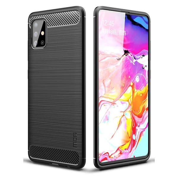 Carbon Shield Samsung Galaxy A51 kuoret - Musta Black