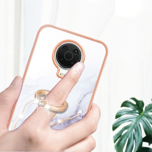Marmormotiv Nokia C10 / Nokia C20 skal - Vit Marmor Dimma Vit