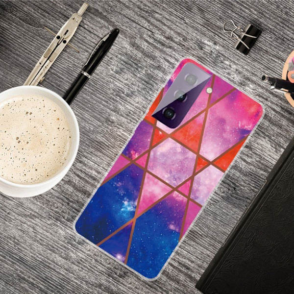 Marble Samsung Galaxy S21 FE Etui - Rose / Orange / Blå Multicolor