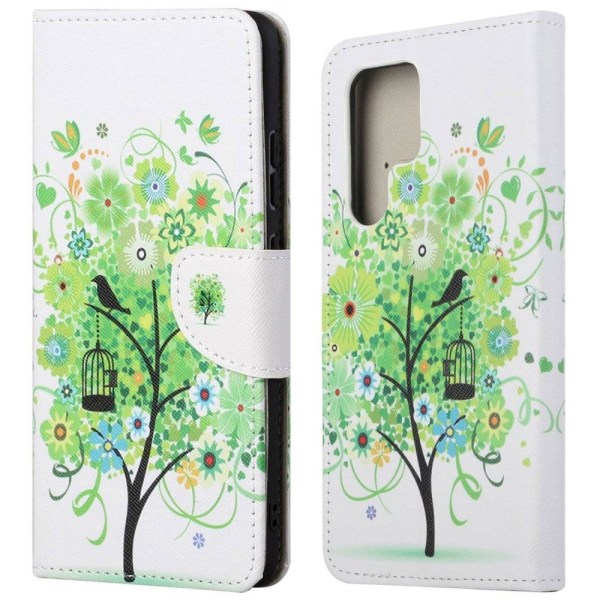 Wonderland Samsung Galaxy S23 Ultra Flip Etui - Grønt Træ Green