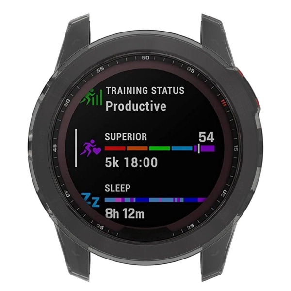 Garmin Fenix 7X / 7X Solar läpinäkyvä suojus - Läpinäkyvä Musta Black