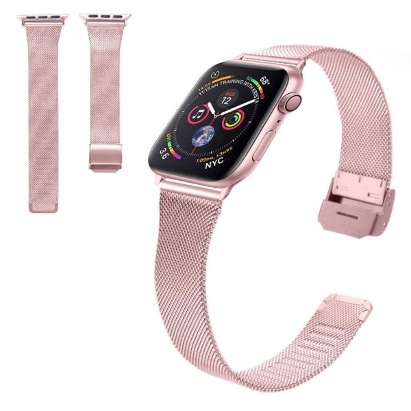 Apple Watch Series 3/2/1 42 mm urrem i rustfrit stål - Lyserød Pink