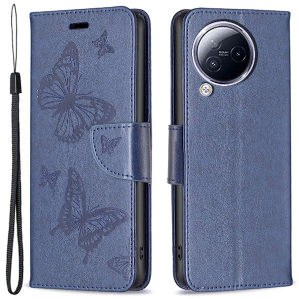 Butterfly Xiaomi Civi 3 Flippetui - Mørkeblå Blue