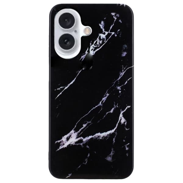 Marble design iPhone 16 kotelot - Musta Black