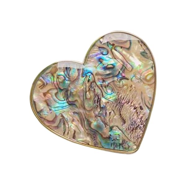 Universell fasjonabel hjerteformet telefonholder - Gul Abalone Brown