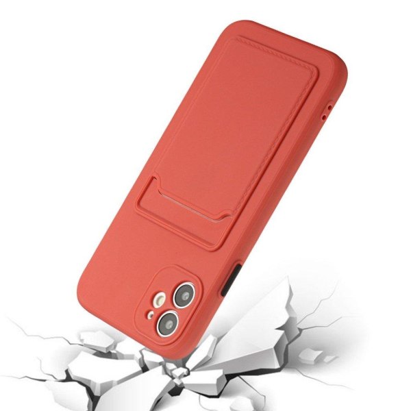 Card Holder Suojakuori For iPhone 12 Mini - Coral Red Orange