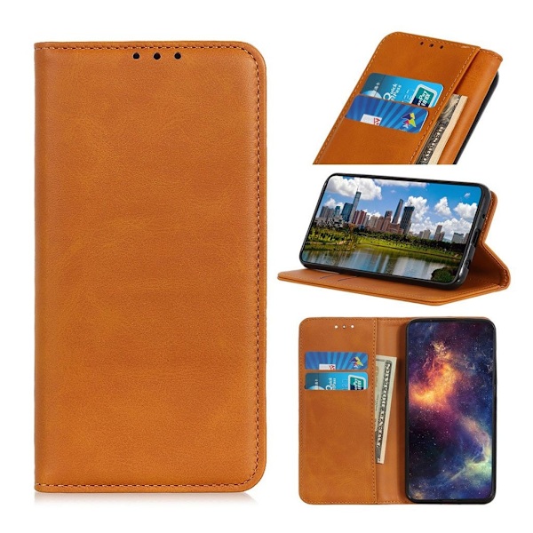 Samsung Galaxy A20e jaettu nahkakotelo - Ruskea Brown