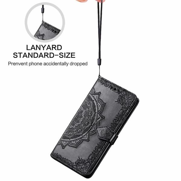 Mandala Samsung Galaxy A82 5G Läppäkotelo - Musta Black