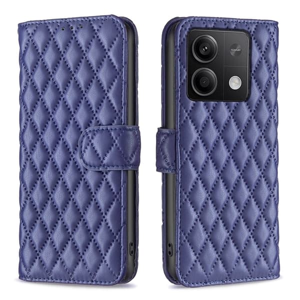 Rombemønster, matt flip-deksel for Xiaomi Redmi Note 13 5G  - Blå Blue