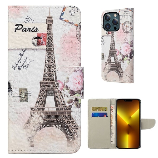 Wonderland iPhone 13 Pro Max flip etui - Eiffeltårnet Multicolor