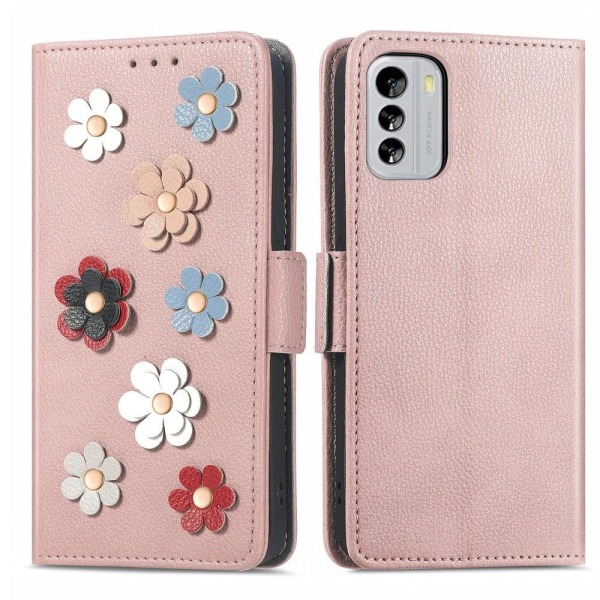 Smooth and thin premium PU leather case for Nokia G60 - Rose Gol Rosa