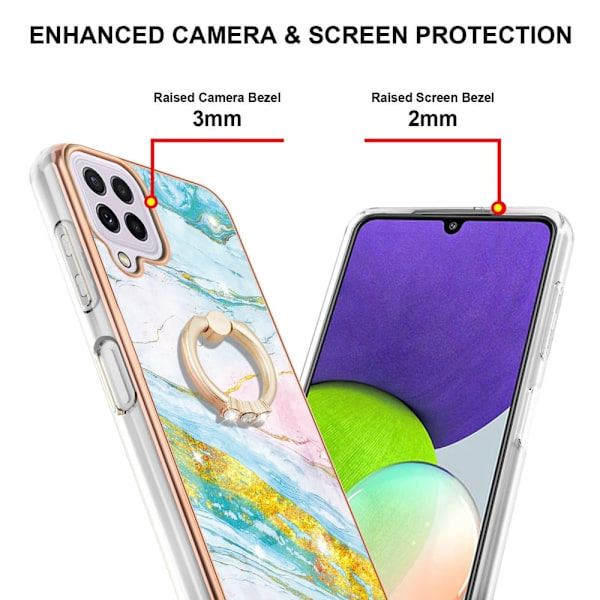 Marmormotiv Samsung Galaxy A22 4G / Samsung Galaxy M32 skal - Grön Och Gul Marmor Dis multifärg
