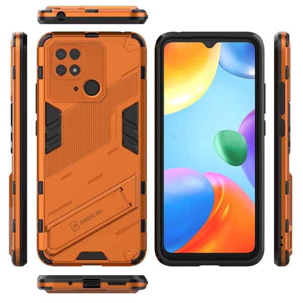Matt Xiaomi Redmi 10C skal av flytande silikon - Orange Orange