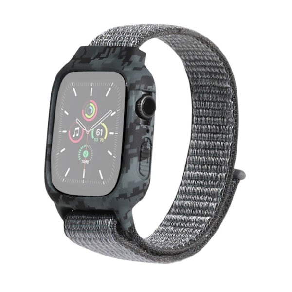 Apple Watch Series 6 / 5 40mm unique patterned nylon watch band - Grey Silvergrå
