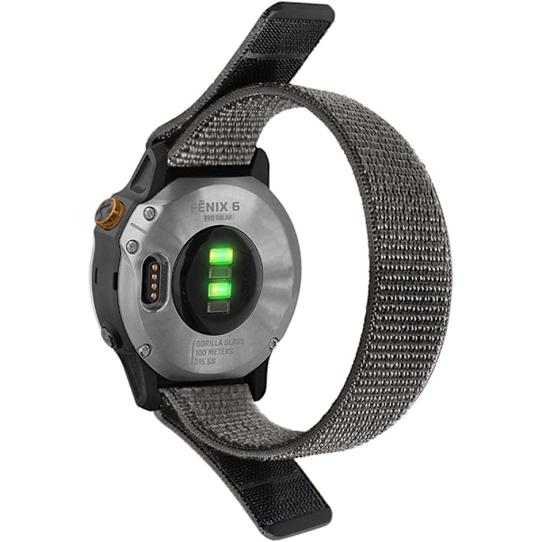 Garmin Fenix 6X klockarmband med nylonögla - Grå Silvergrå