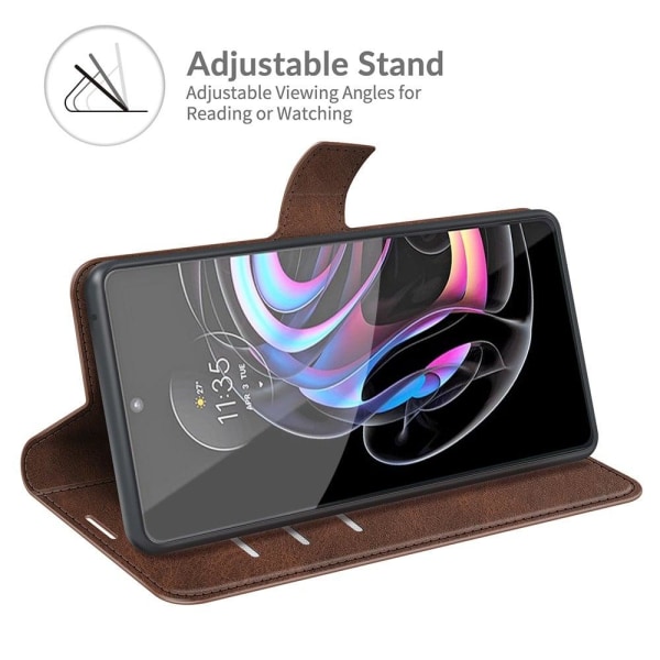 Wallet-style Læder Etui til Motorola Edge 20 Lite - Brun Brown