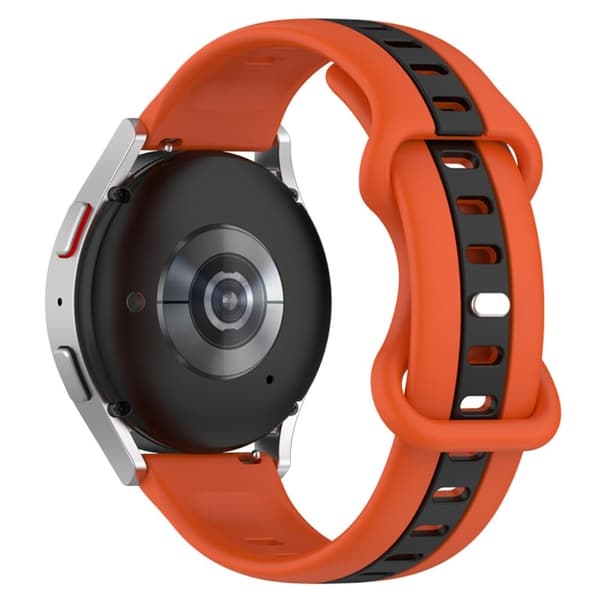 22mm Universal dual-color silikone urrem - Orange / Sort Orange