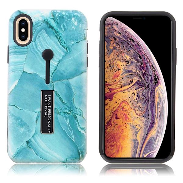 Marble design iPhone Xs Max cover - Blå Blue