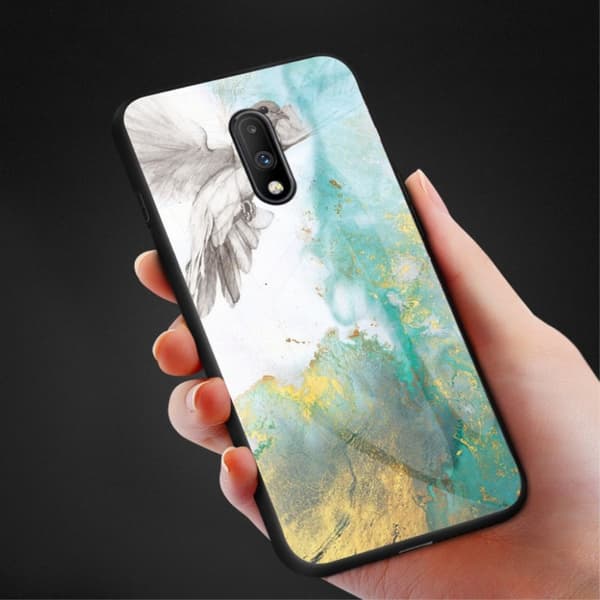 Fantasy Marble OnePlus 7 deksel - Flying Pigeon Multicolor