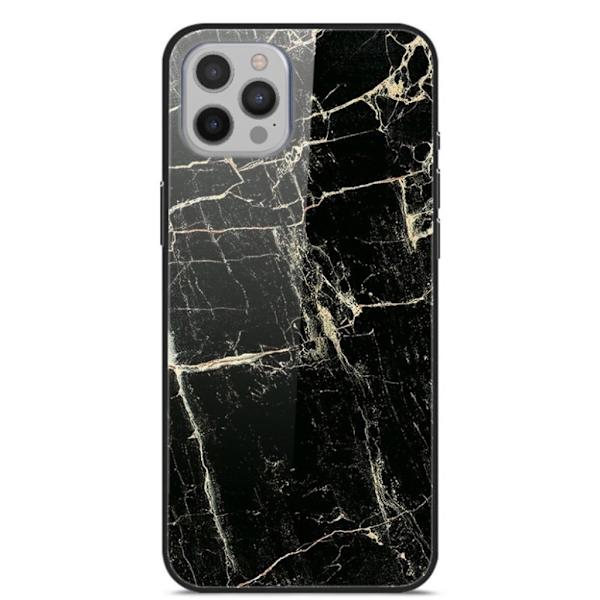 Fantasy iPhone 12 Pro Max cover - Sort Marmor Korn Black