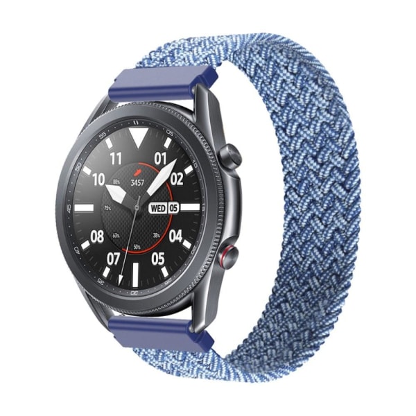 Samsung Galaxy Watch 3 (45mm) joustava nailon kellonhihna - Metallivärinen Sininen Koko: M Blue