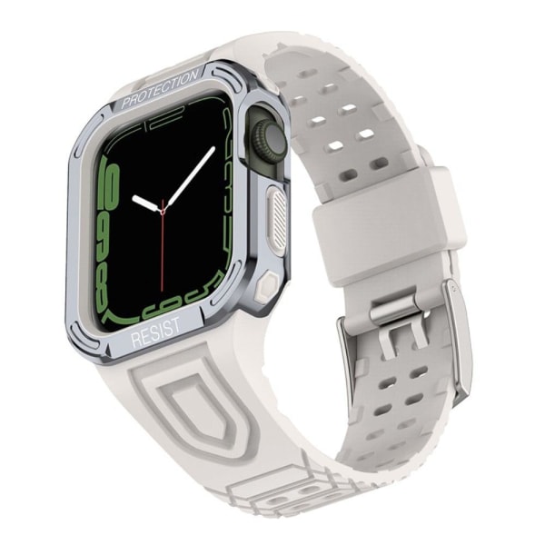 Apple Watch (41mm) urrem i kontrastfarve + cover - Grå / Sølv Silver grey