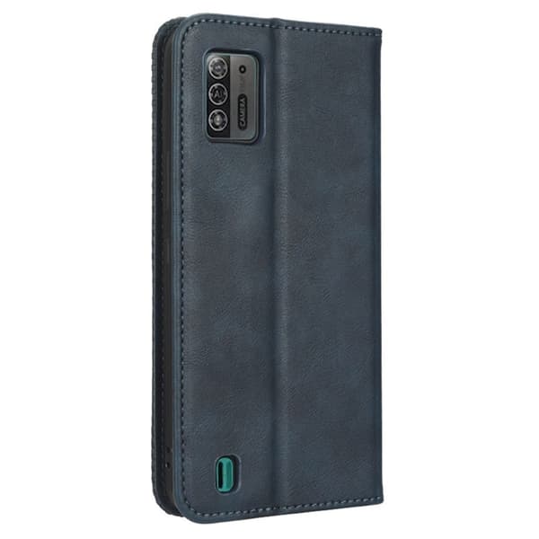 Bofink Vintage ZTE Blade A52 Lite Læder Etui - Blå Blue
