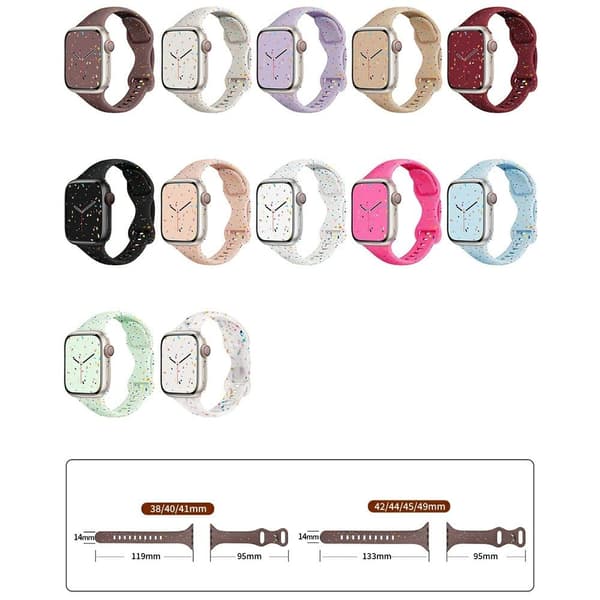 Rem Apple Watch Series 41mm - 40mm - 38mm Silikonerem - Stjernelys White