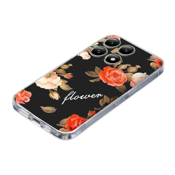 Vibe Xiaomi 14T Pro cover - Blomster På Sort Baggrund Black
