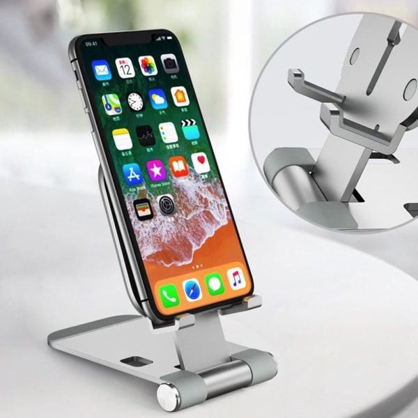 Universal phone stand with MagSafe charger cradle - Silver Silvergrå