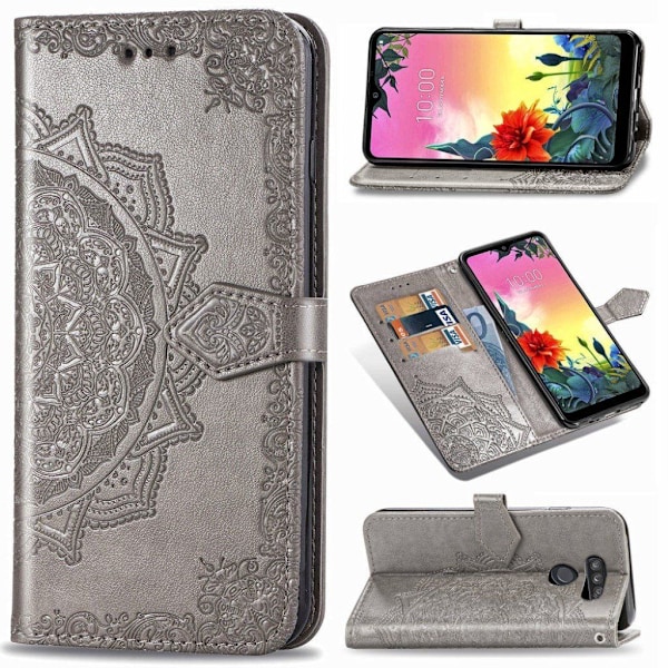 Mandala läder LG K50S fodral - Silver/Grå Silvergrå