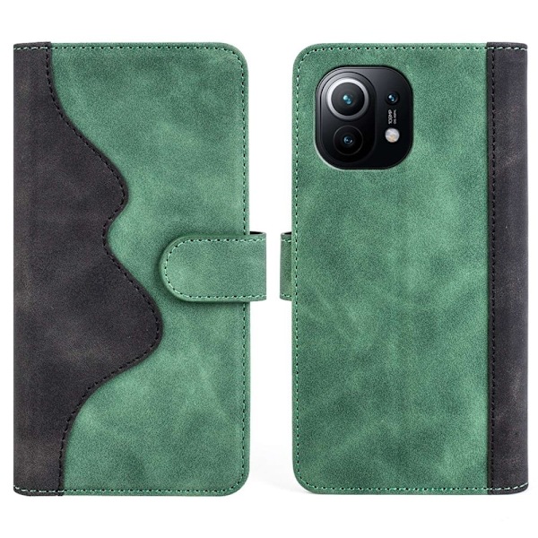 To-farvet Xiaomi Mi 11 læderetui - Grøn Green