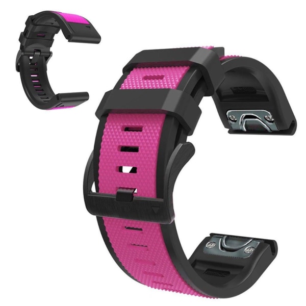 22mm dual color watch strap for Garmin watch - Pink / Black Rosa