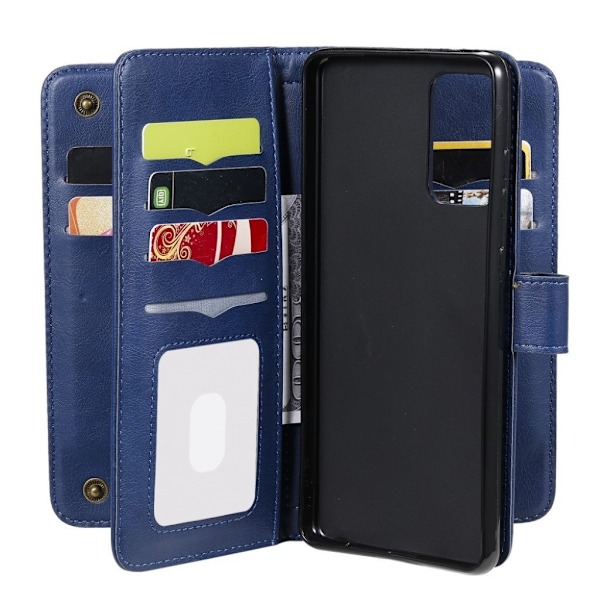 10-slot Lompakko Suojakotelo For Samsung Galaxy A72 5G - Sininen Blue
