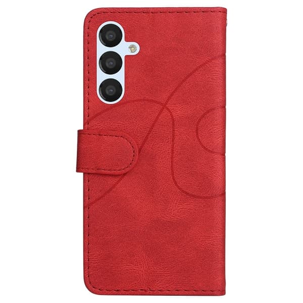 Teksturert læretui med stropp for Samsung Galaxy S23 FE - Rød Red