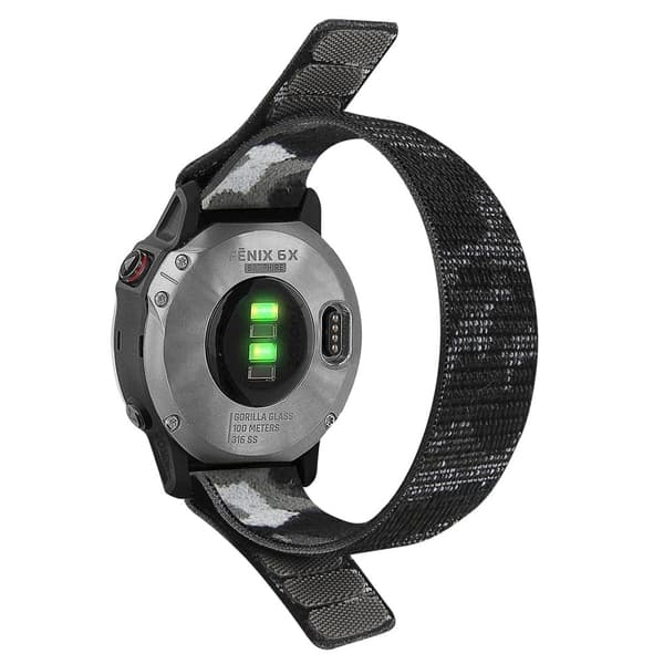 26mm nylon ranneke Garmin kellolle - Naamiointi Harmaa Silver grey
