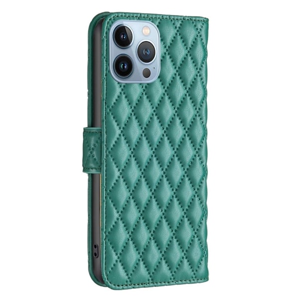 Matt iPhone 13 Pro fodral med rombmönster - Grön Grön