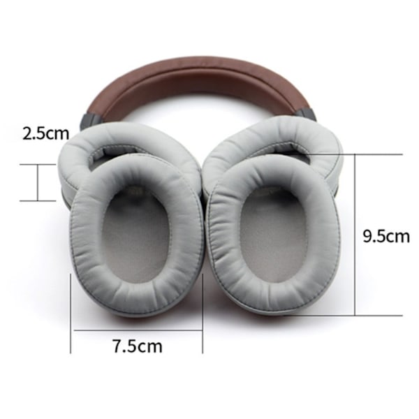 1 par Audio-Technica ATH-M50X / ATH-M40X / MSR7 / M20 öronkuddar i läder - Brun Brun