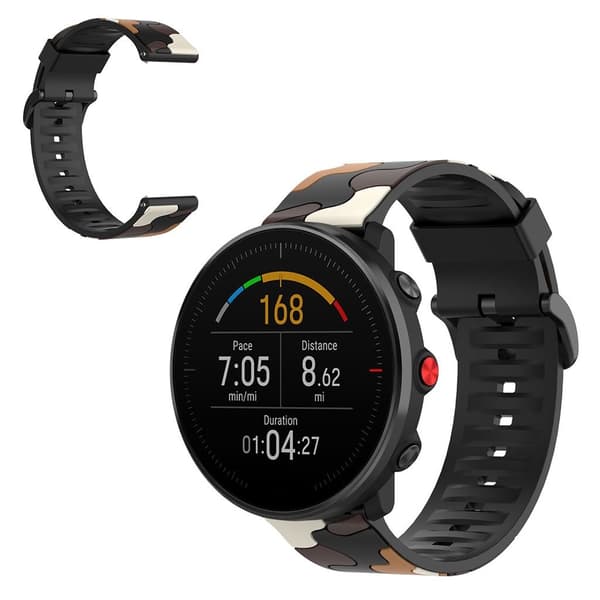 Kamouflagefärgat slitstarkt klockarmband för Polar Grit X / Vantage M - Vit Vit