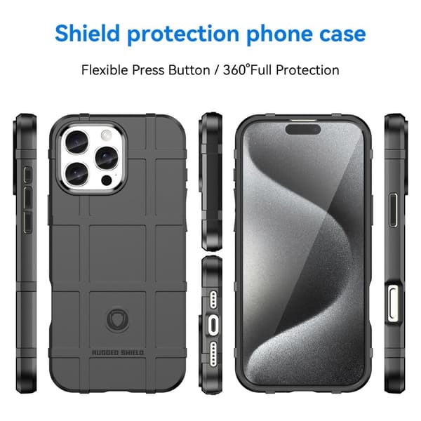Rugged Shield iPhone 16 Pro Max skal - Svart Svart