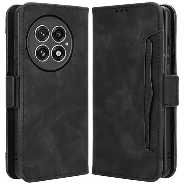 Lommebok-etui i moderne skinn-design OnePlus 13 - Svart Black