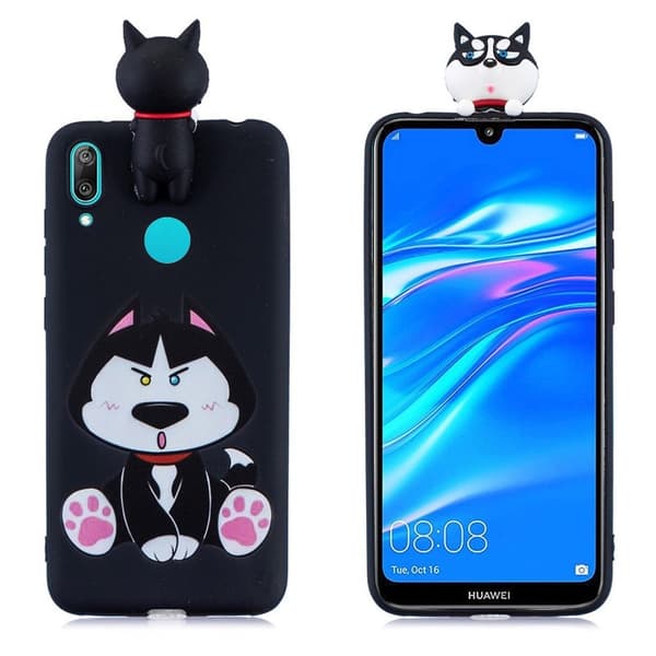Huawei Y7 2019 3D dyre etui - Hund Multicolor