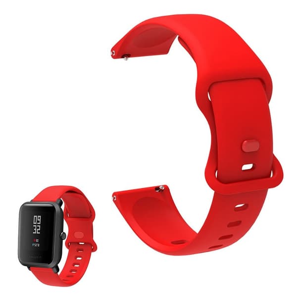 20 mm universal komfortabel silikoneurrem - Rød Red