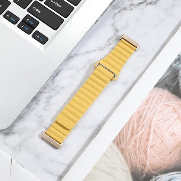 Fitbit Versa 3 äkta läder klockarmband - gul Gul