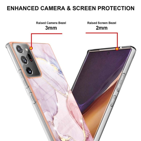 Marble Samsung Galaxy Note 20 Ultra Etui - Rose Guld Marmor Haze Pink