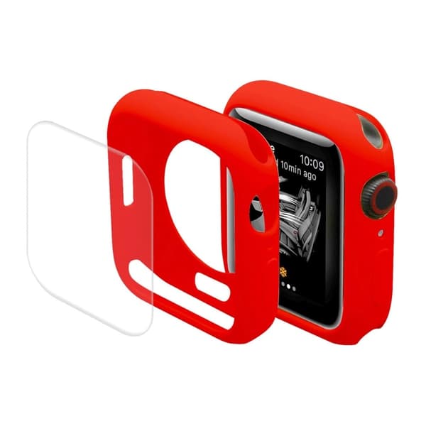 ENKAY Apple Watch (45mm) TPU cover with screen protector - Red Röd