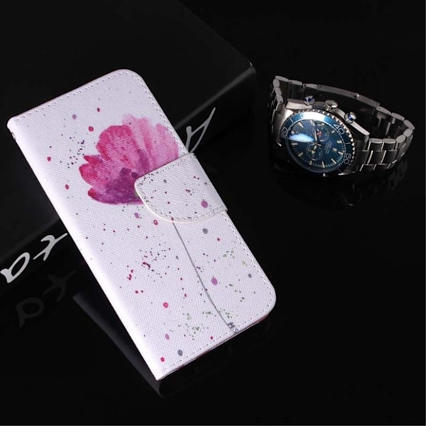 iPhone Xs Max mønstret læder flip cover - Pretty Flower Multicolor