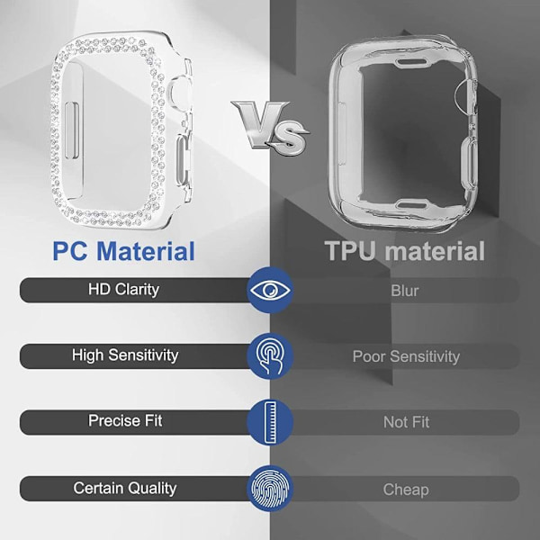 Apple Watch SE 2022 (44mm) strassdekorationsfodral - Transparent Transparent
